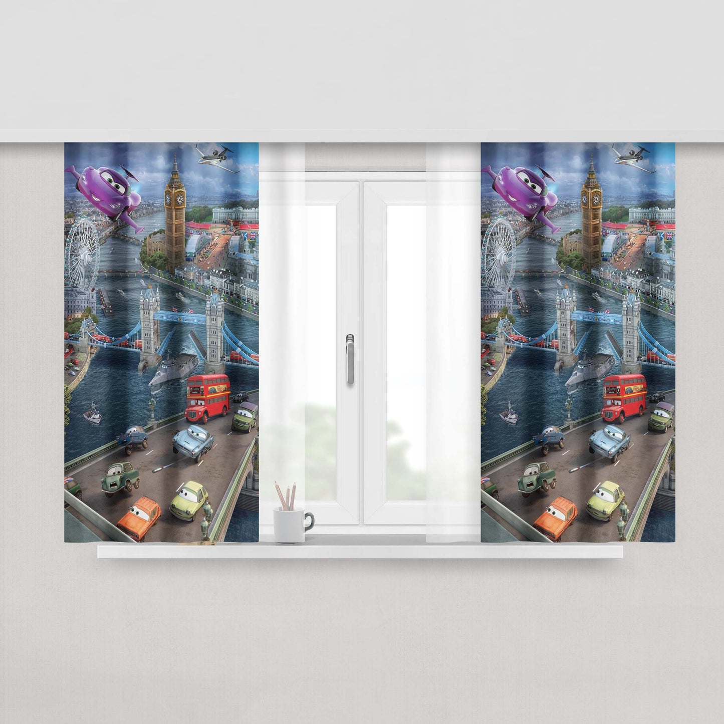 Cars Movie Peach Skin Window Curtains