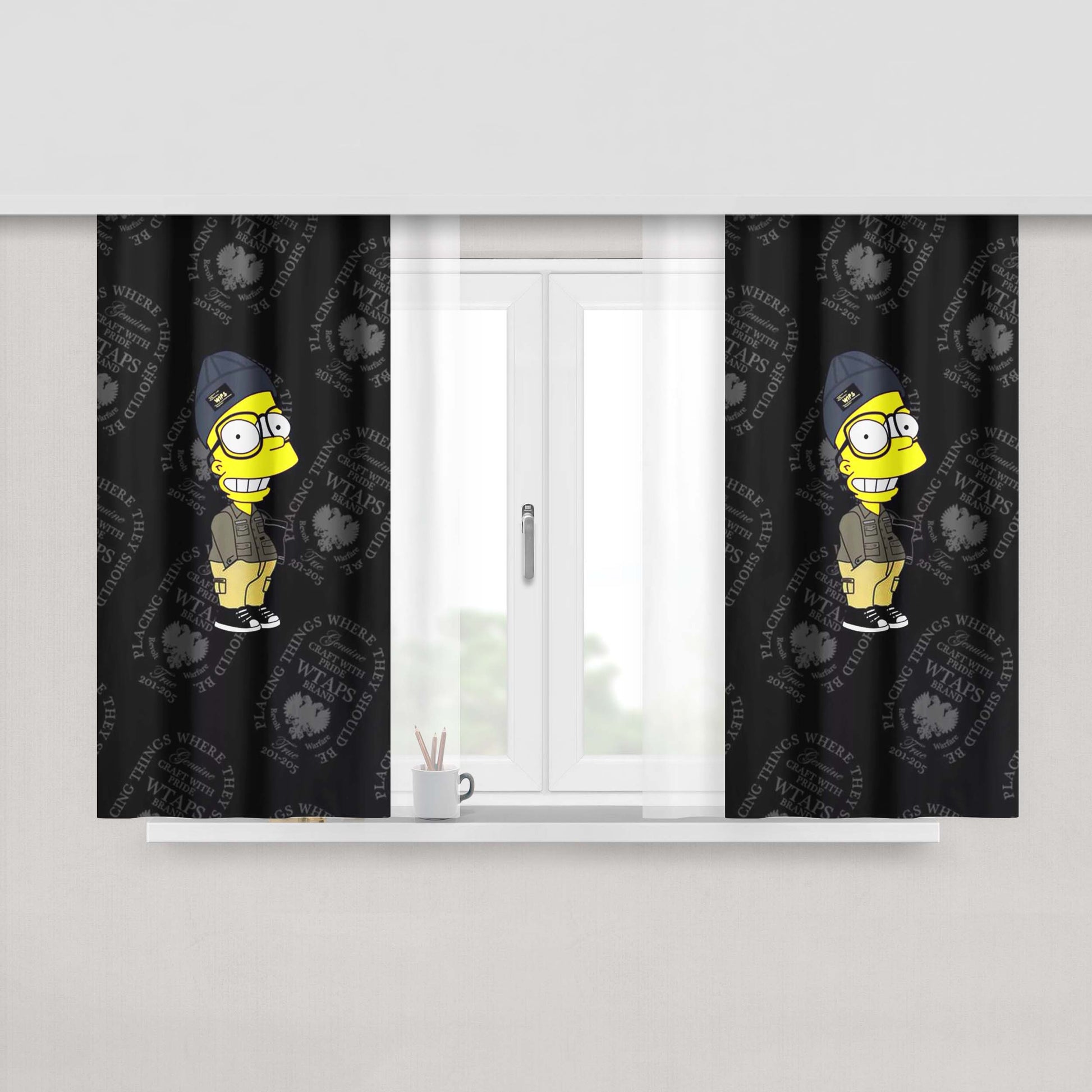 Cartoon And Dope The Simpsons Peach Skin Window Curtains