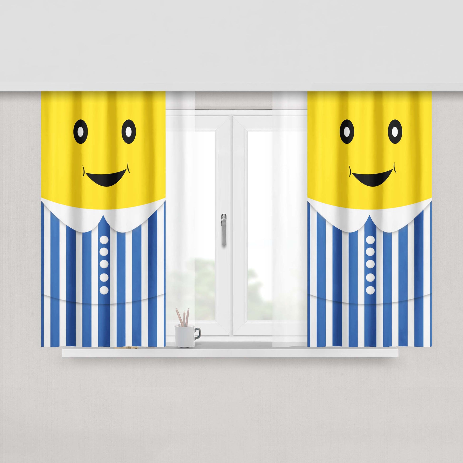 Cartoon B1B2 Banana Peach Skin Window Curtains