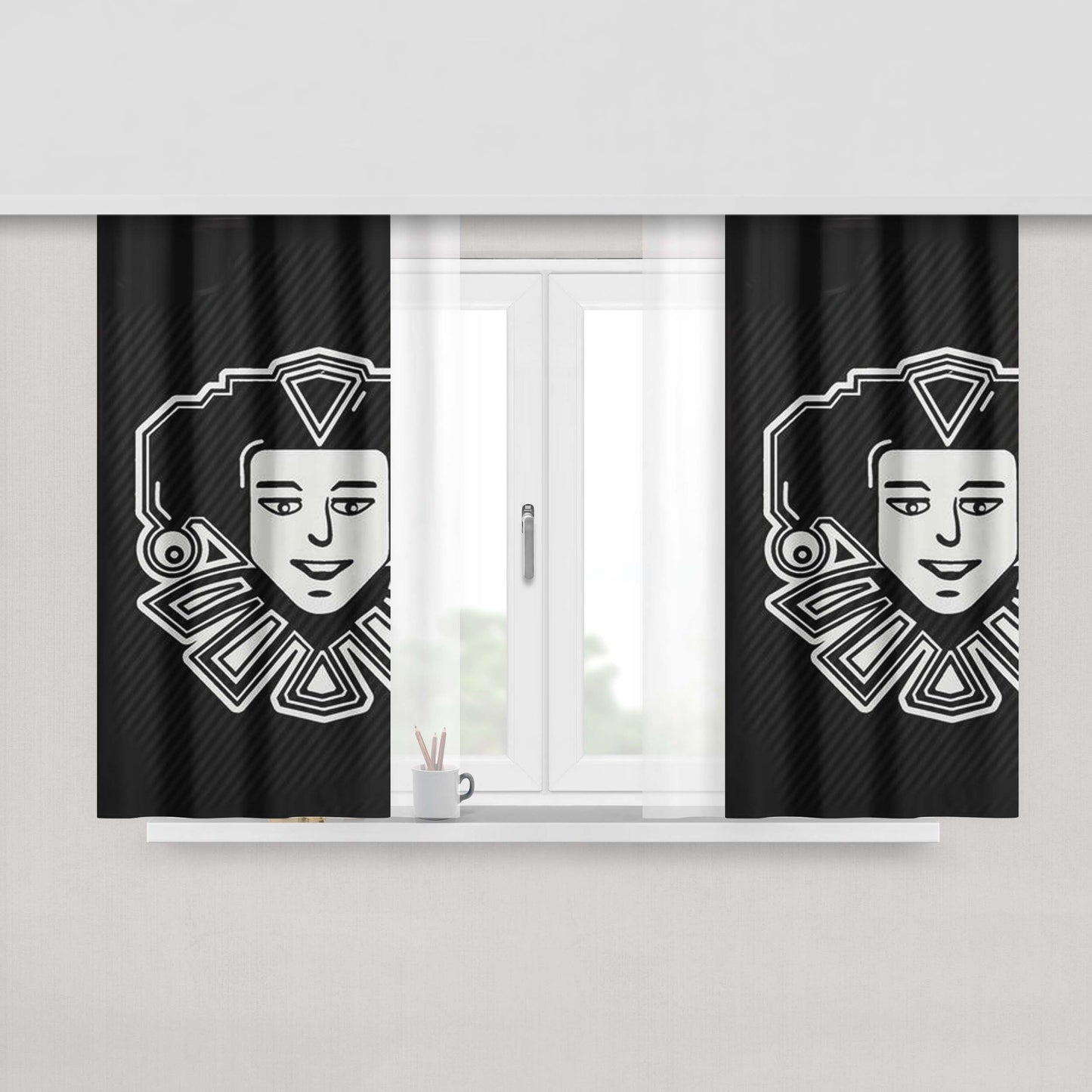 Casino Joker'S Chief Editio Peach Skin Window Curtains