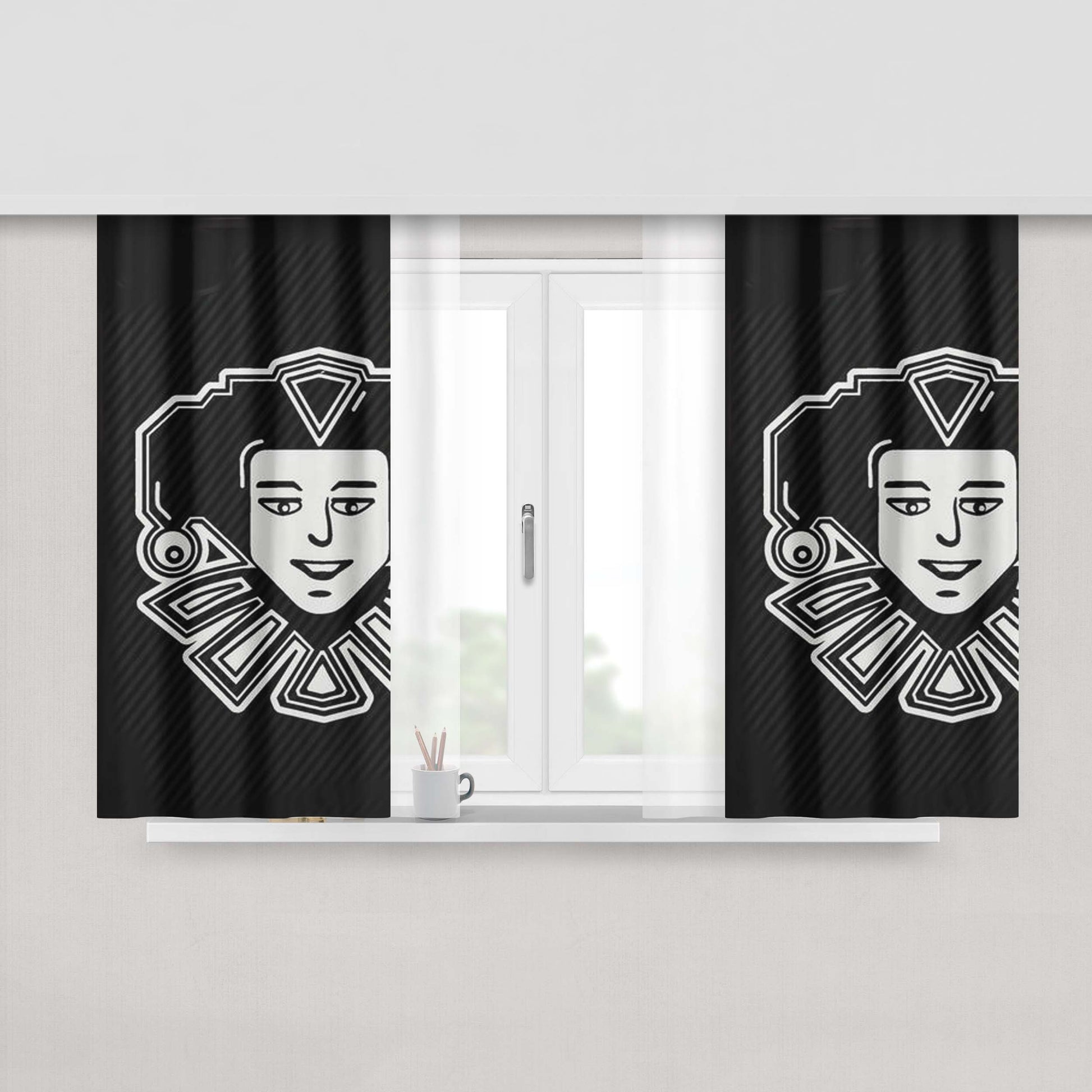 Casino Joker'S Chief Editio Peach Skin Window Curtains