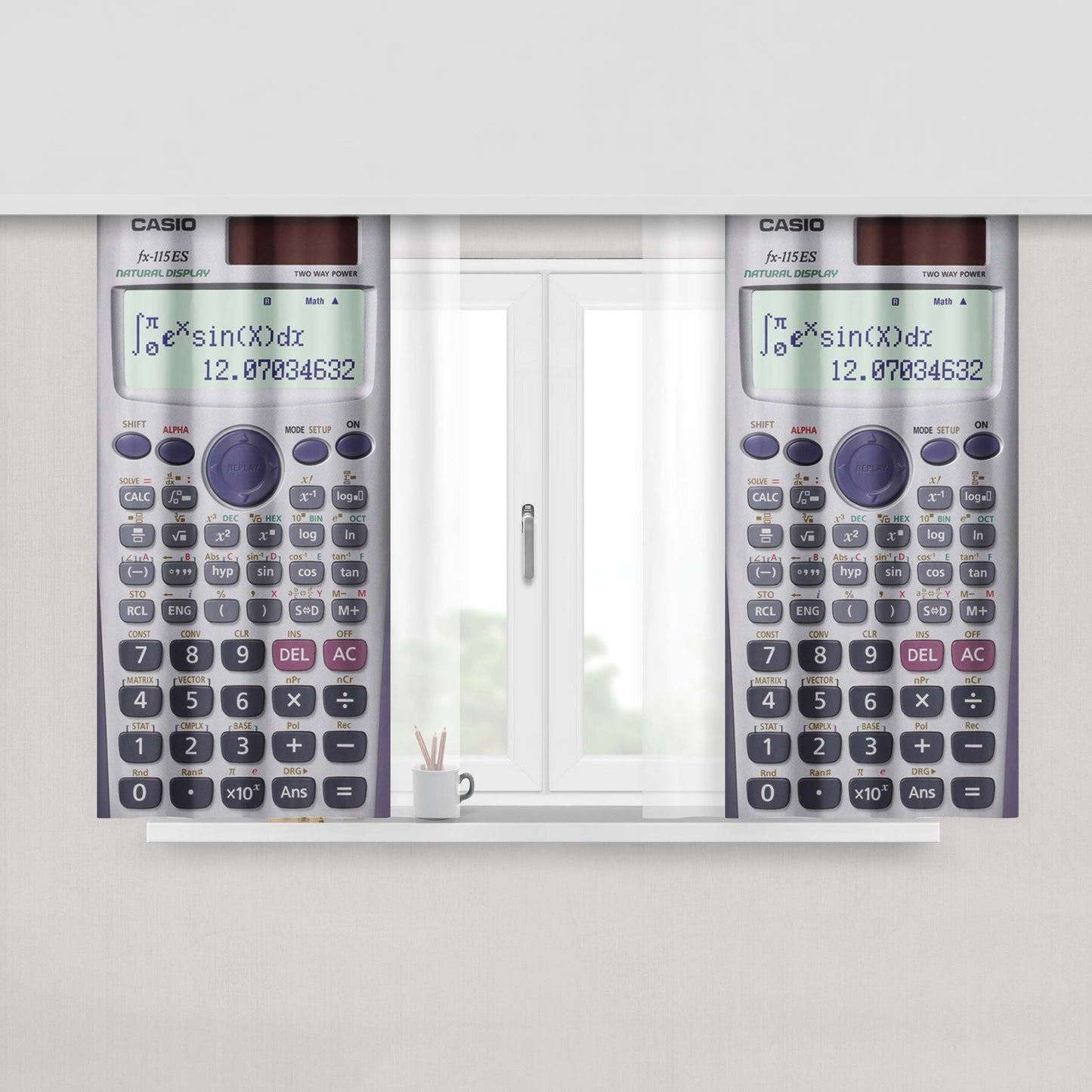 Casio Scientific Calculator Art Peach Skin Window Curtains