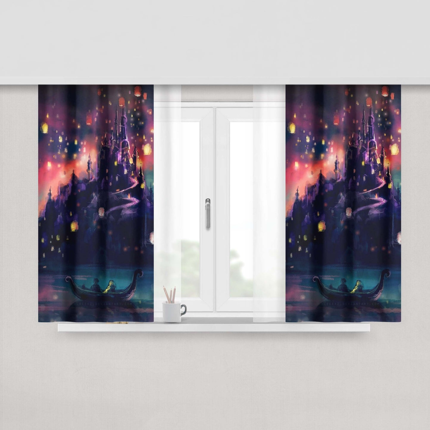 Castle Lampion Peach Skin Window Curtains