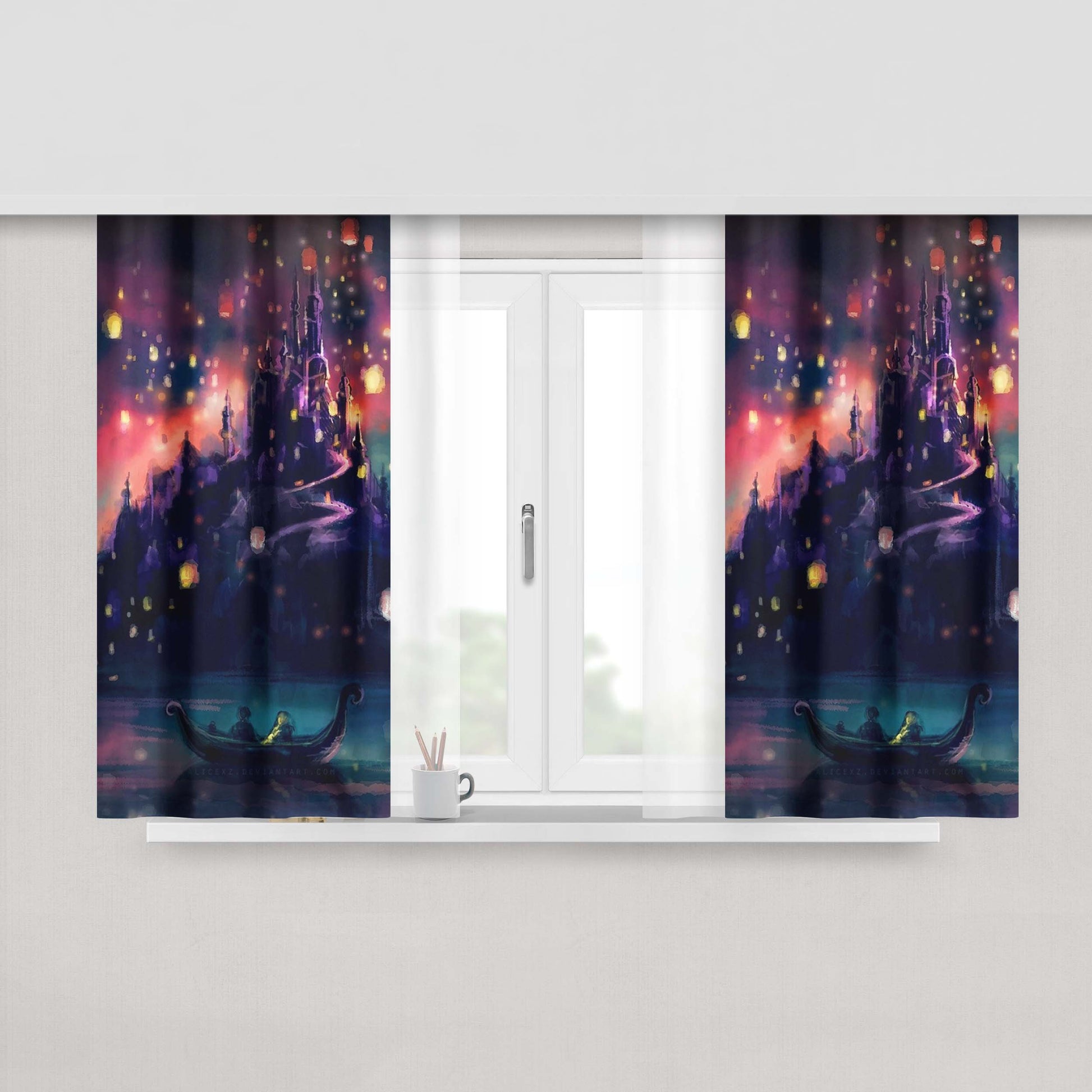 Castle Lampion Peach Skin Window Curtains