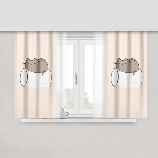 Cat Marsmello Peach Skin Window Curtains