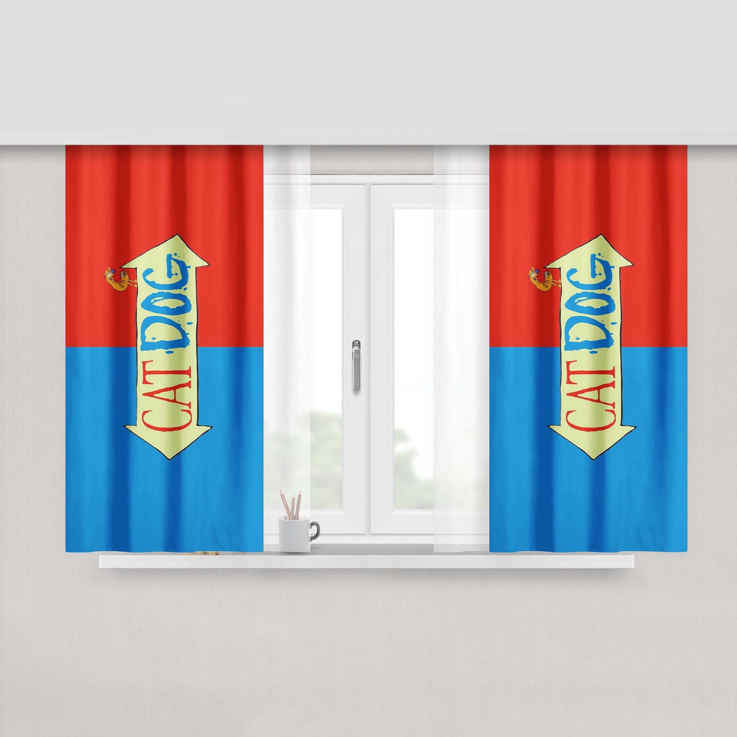 Catdog Tv Series Peach Skin Window Curtains