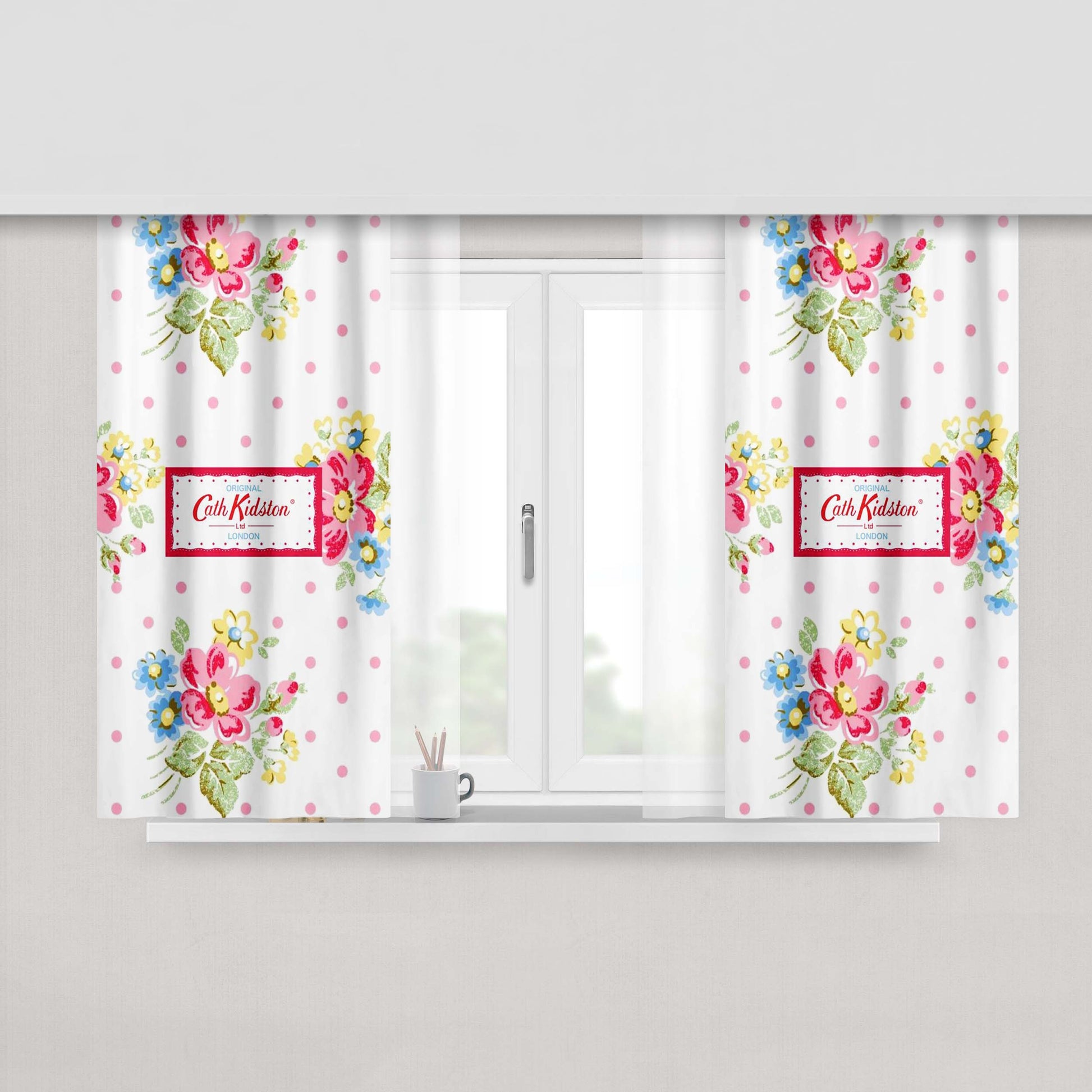 Cath Kidston Flower Peach Skin Window Curtains