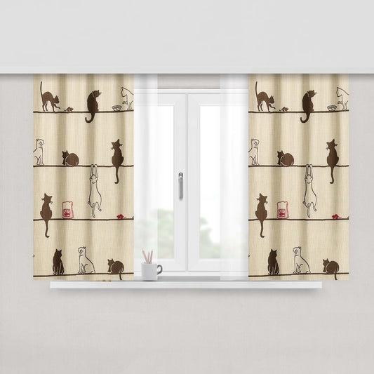 Cats Are Cute Peach Skin Window Curtains