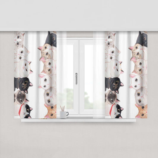 Cats Peach Skin Window Curtains