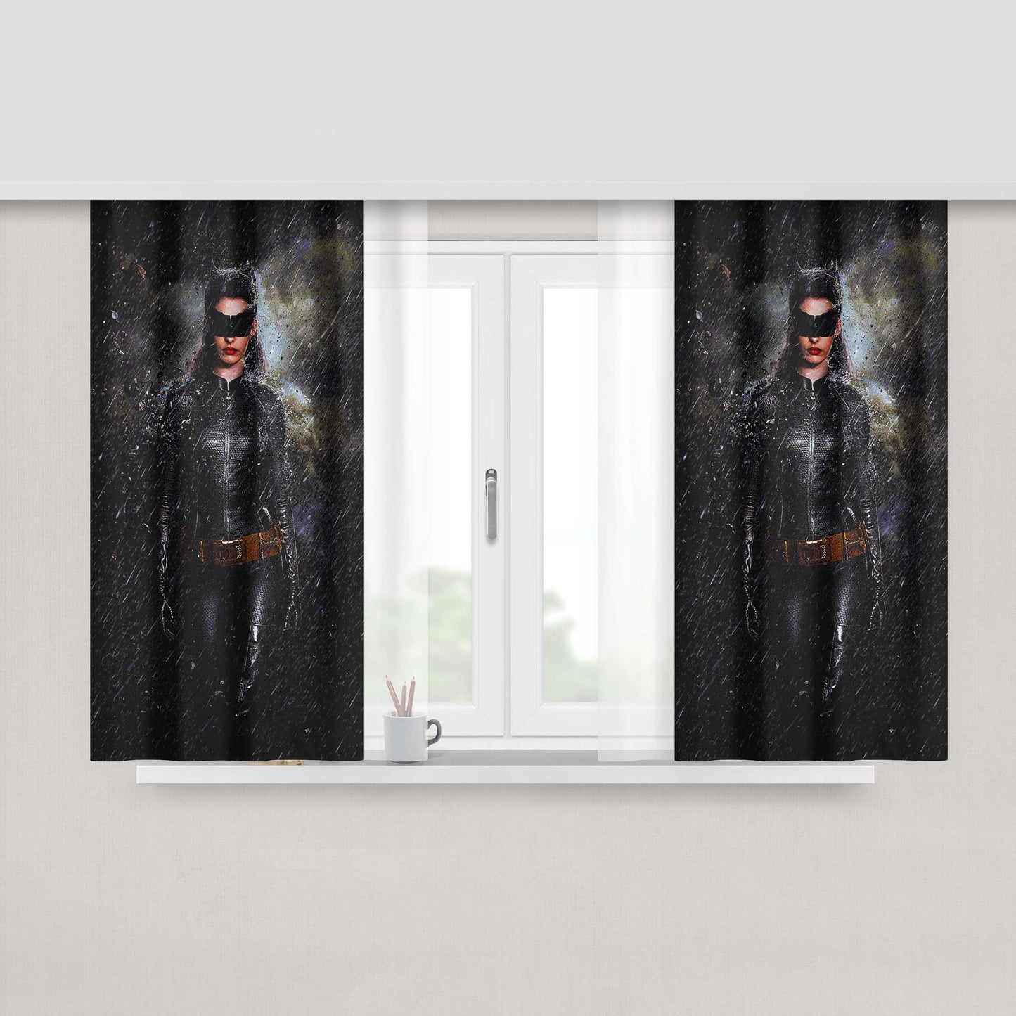 Catwoman The Dark Night Rises Cover Peach Skin Window Curtains