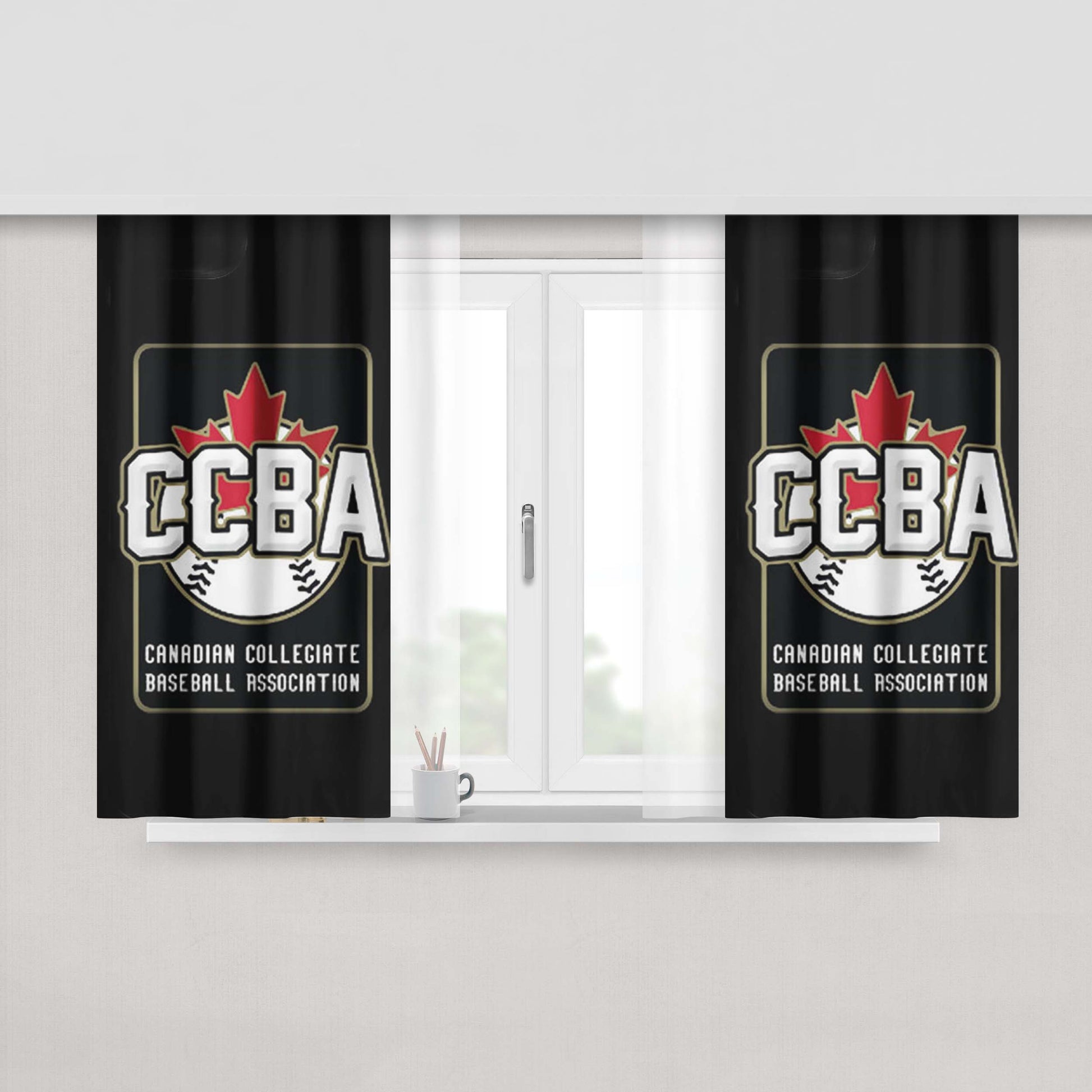Ccba Baseball Peach Skin Window Curtains