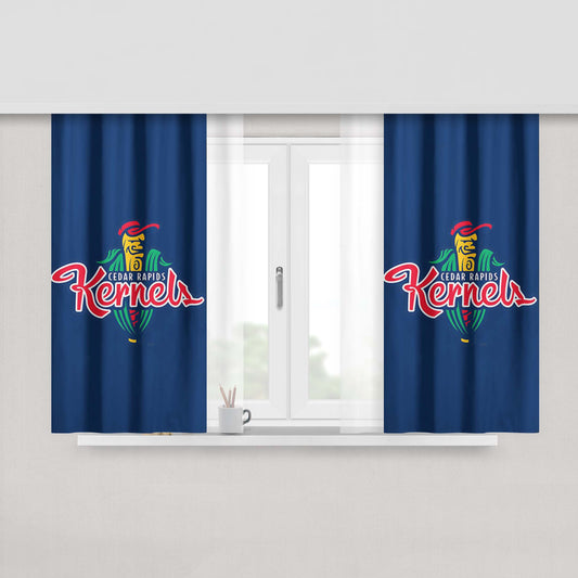 Cedar Rapids Kenels Blue Peach Skin Window Curtains