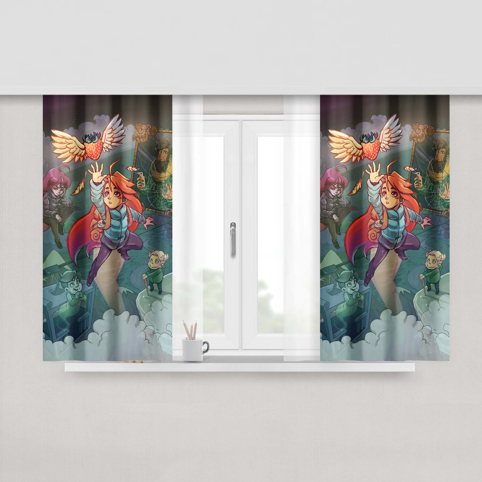 Celeste Game Fanart Wallpapers Peach Skin Window Curtains