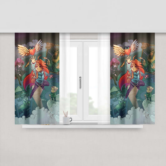 Celeste Game Fanart Wallpapers Peach Skin Window Curtains