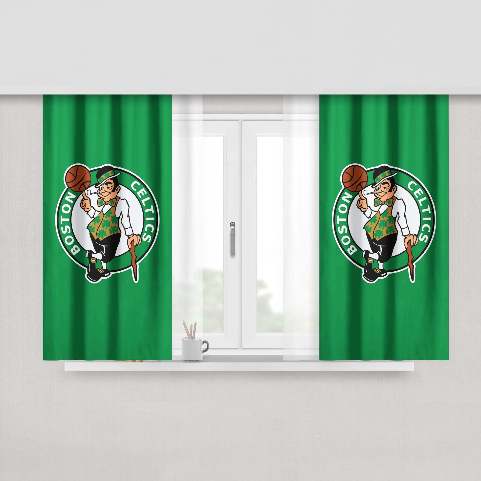 Celtics Boston Peach Skin Window Curtains