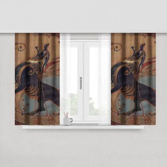 Chained Fenrir Peach Skin Window Curtains