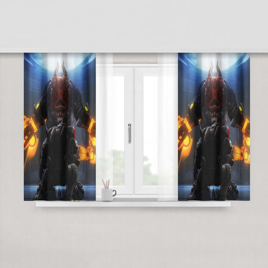 Chained Monster Digital Wallpaper Mass Effect Peach Skin Window Curtains