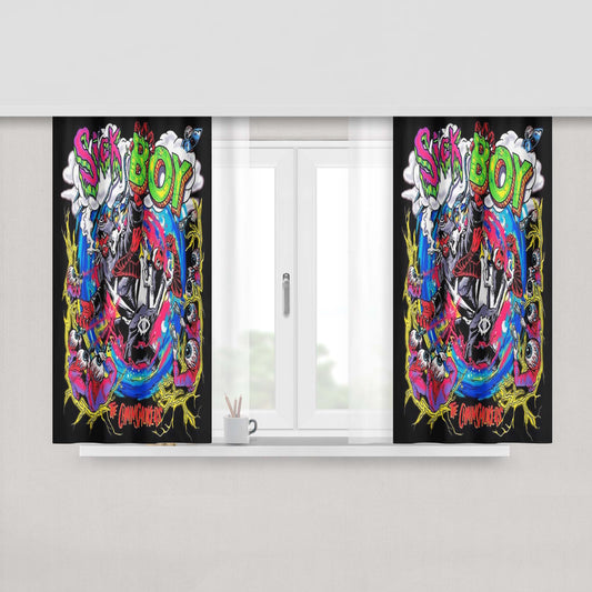 Chainsmokers Sick Boy Peach Skin Window Curtains