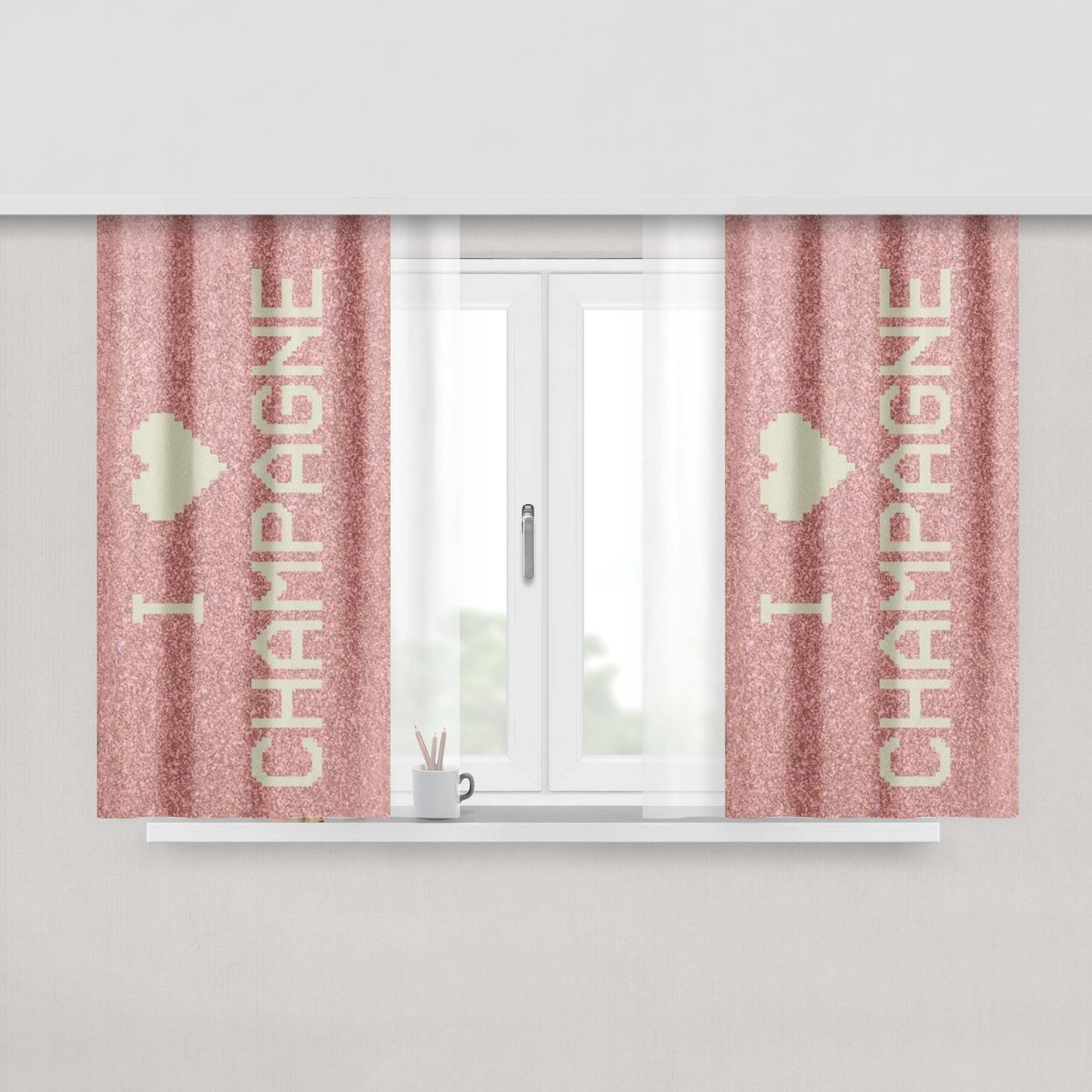 Champagne Peach Skin Window Curtains