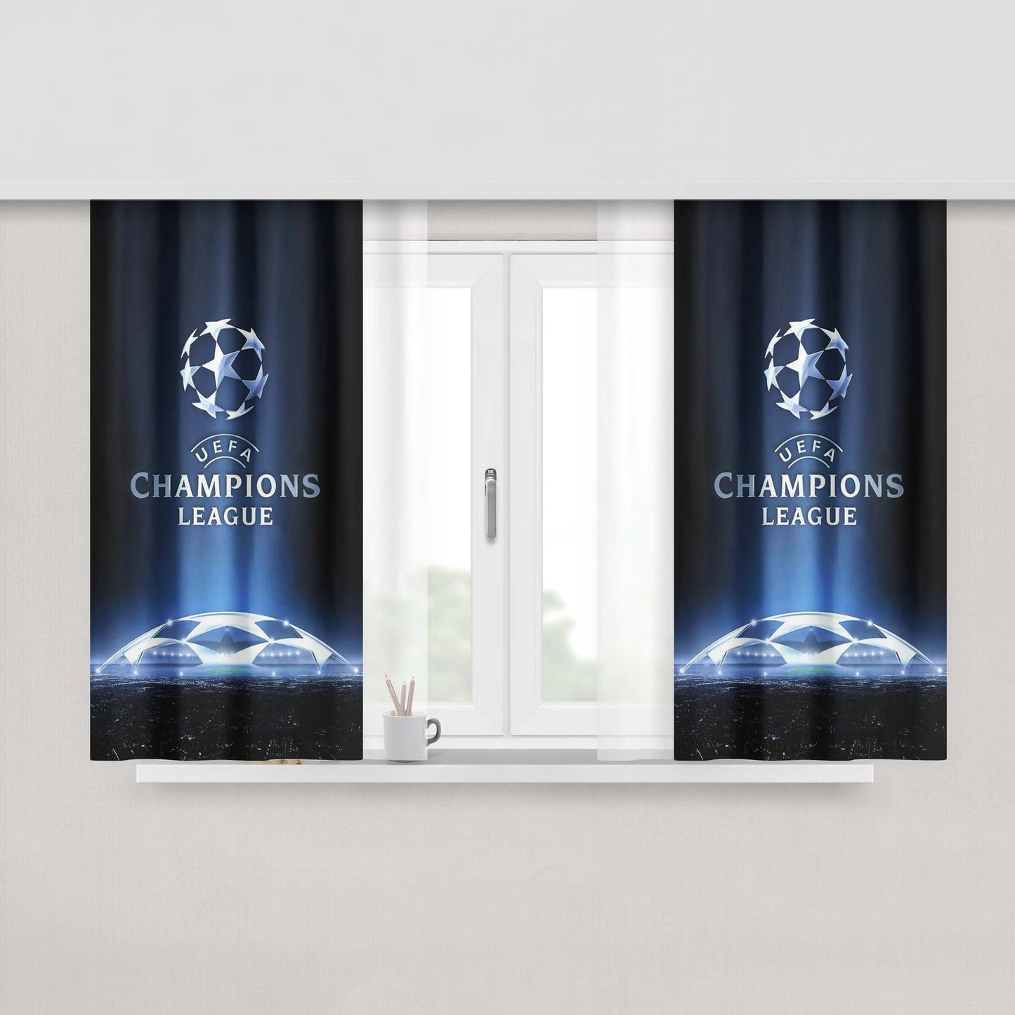 Champion League Peach Skin Window Curtains