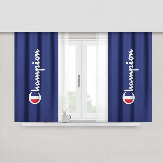 Champion Logo Peach Skin Window Curtains
