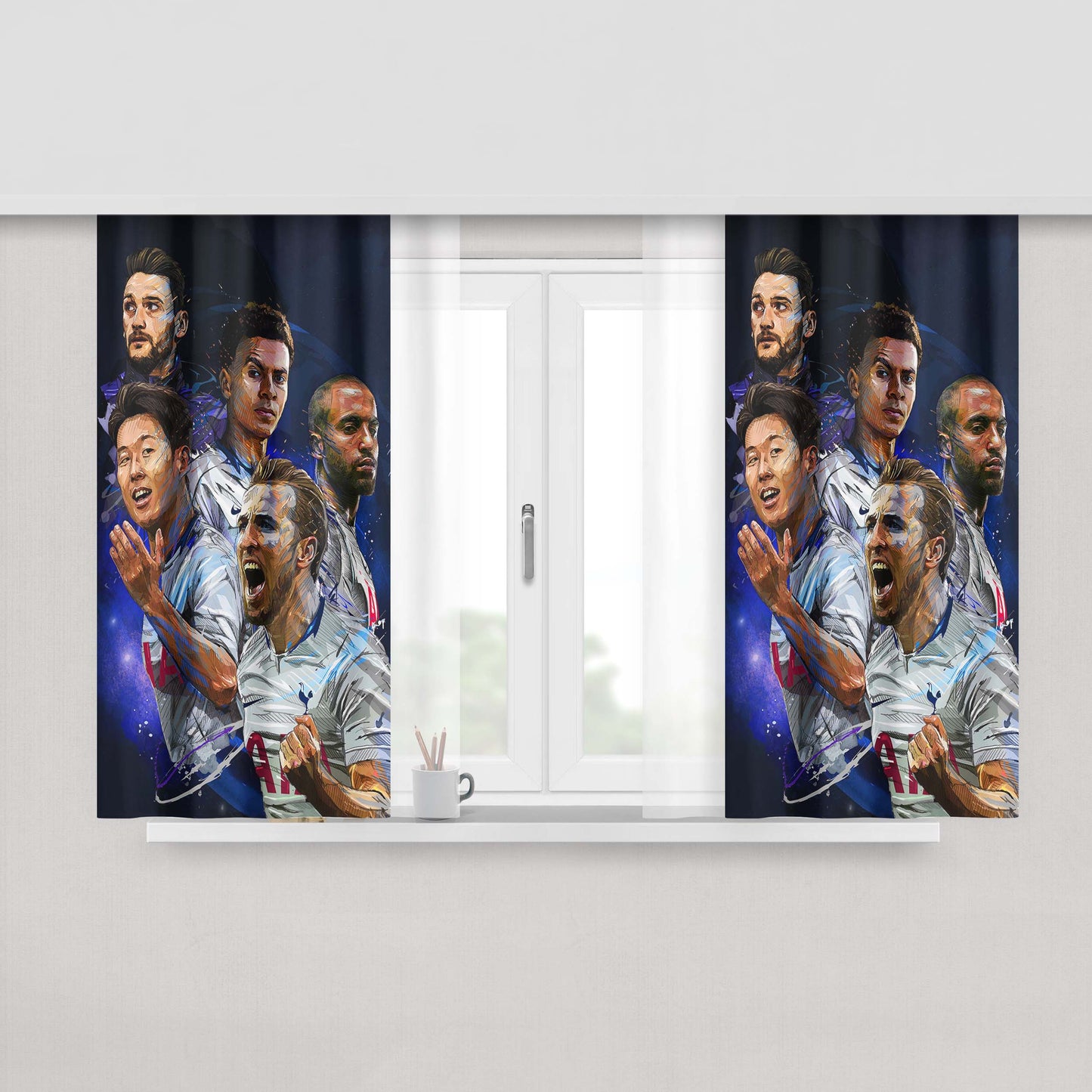 Champions League 2019 Tottenham Hotspur Peach Skin Window Curtains