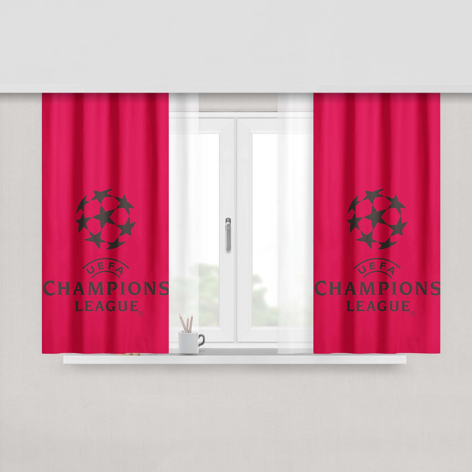 Champions League Peach Skin Window Curtains