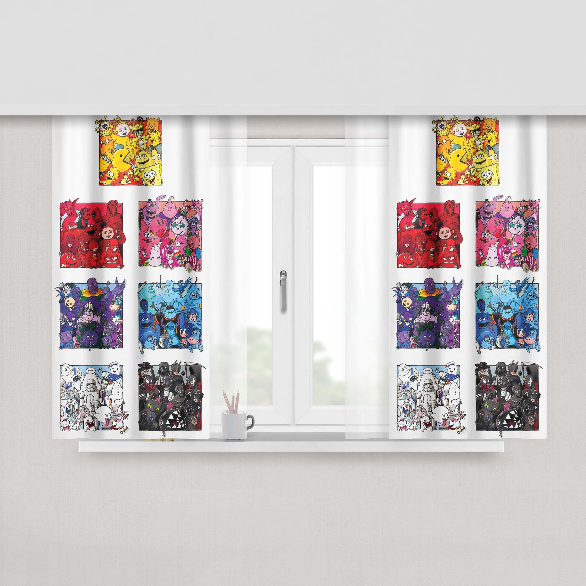 Characters Color Peach Skin Window Curtains