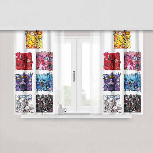 Characters Color Team Peach Skin Window Curtains