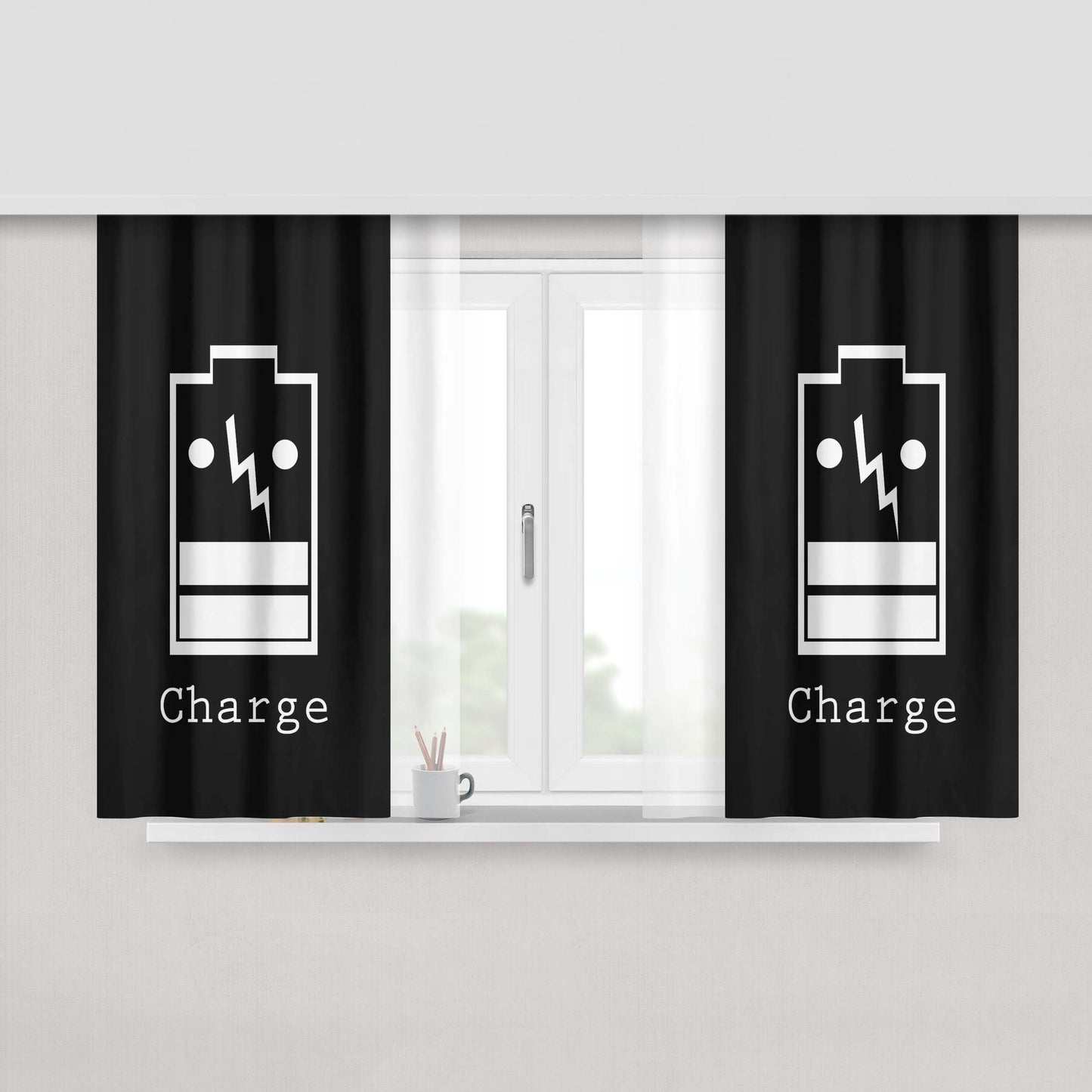 Charge Battery Peach Skin Window Curtains