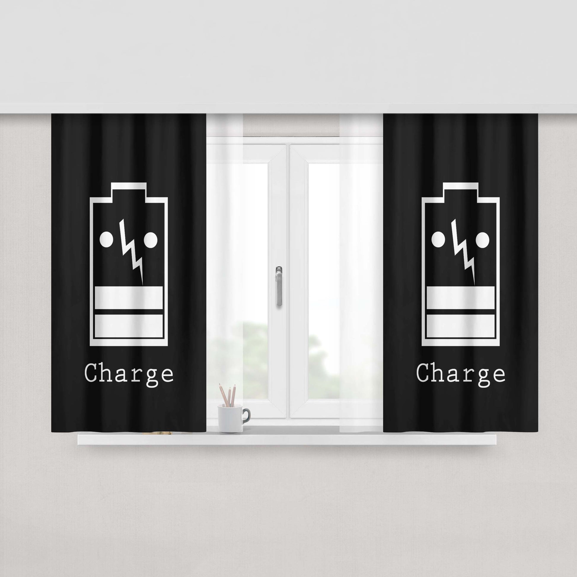 Charge Battery Peach Skin Window Curtains