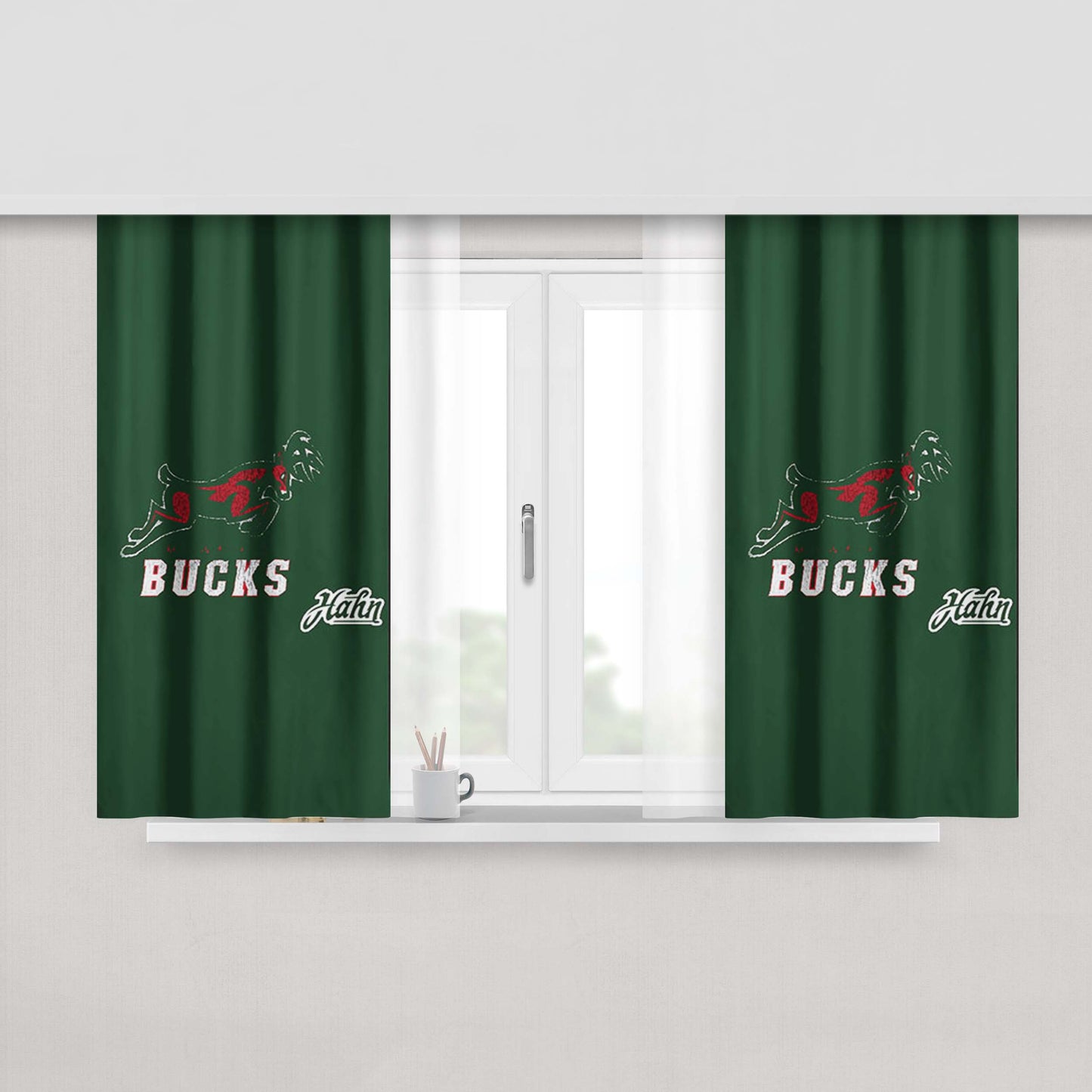 Charging Logo Chipped Peach Skin Window Curtains