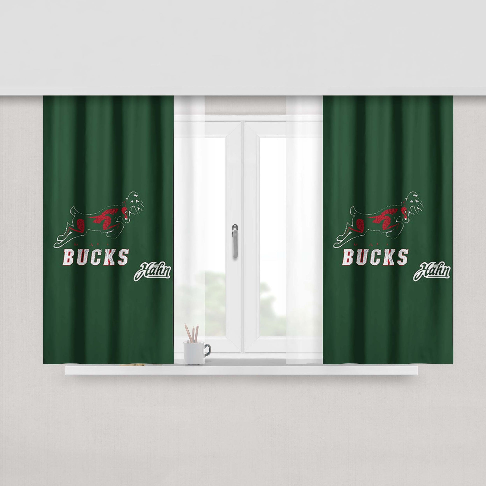 Charging Logo Chipped Peach Skin Window Curtains
