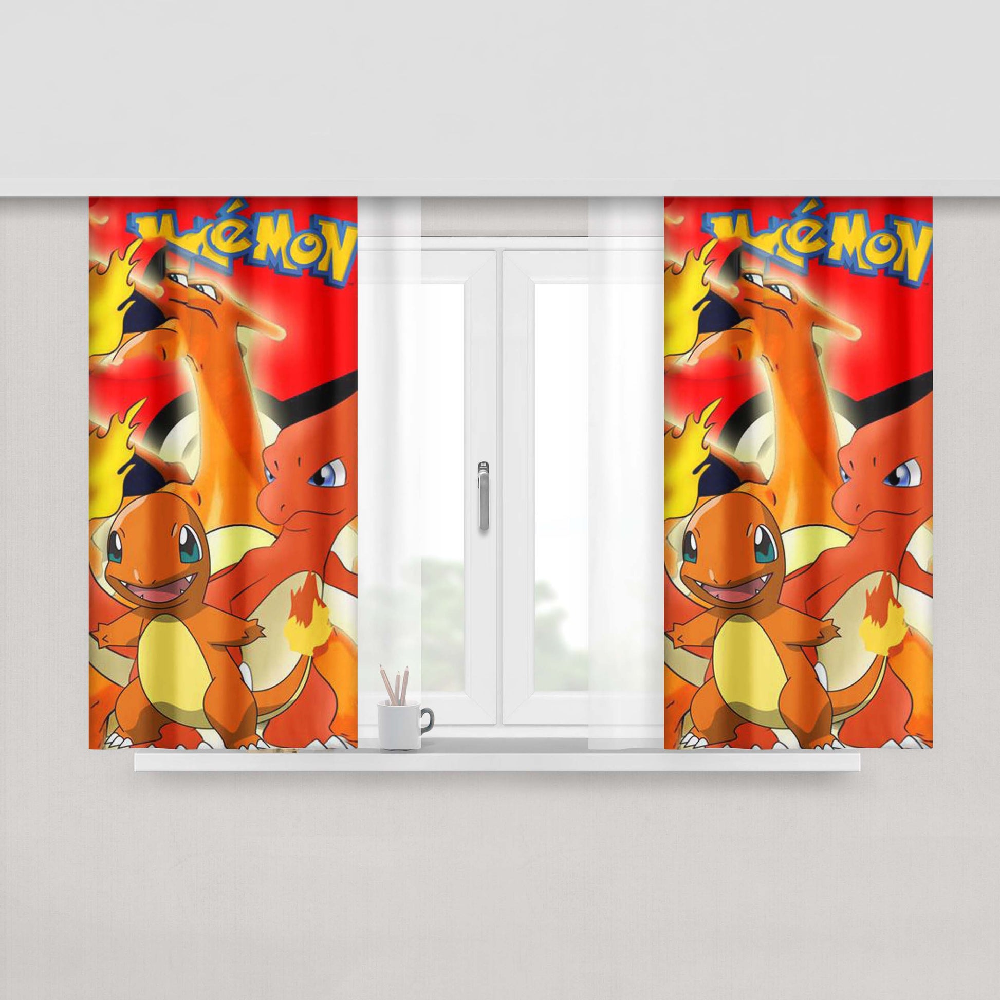 Charizard Pokemon Peach Skin Window Curtains