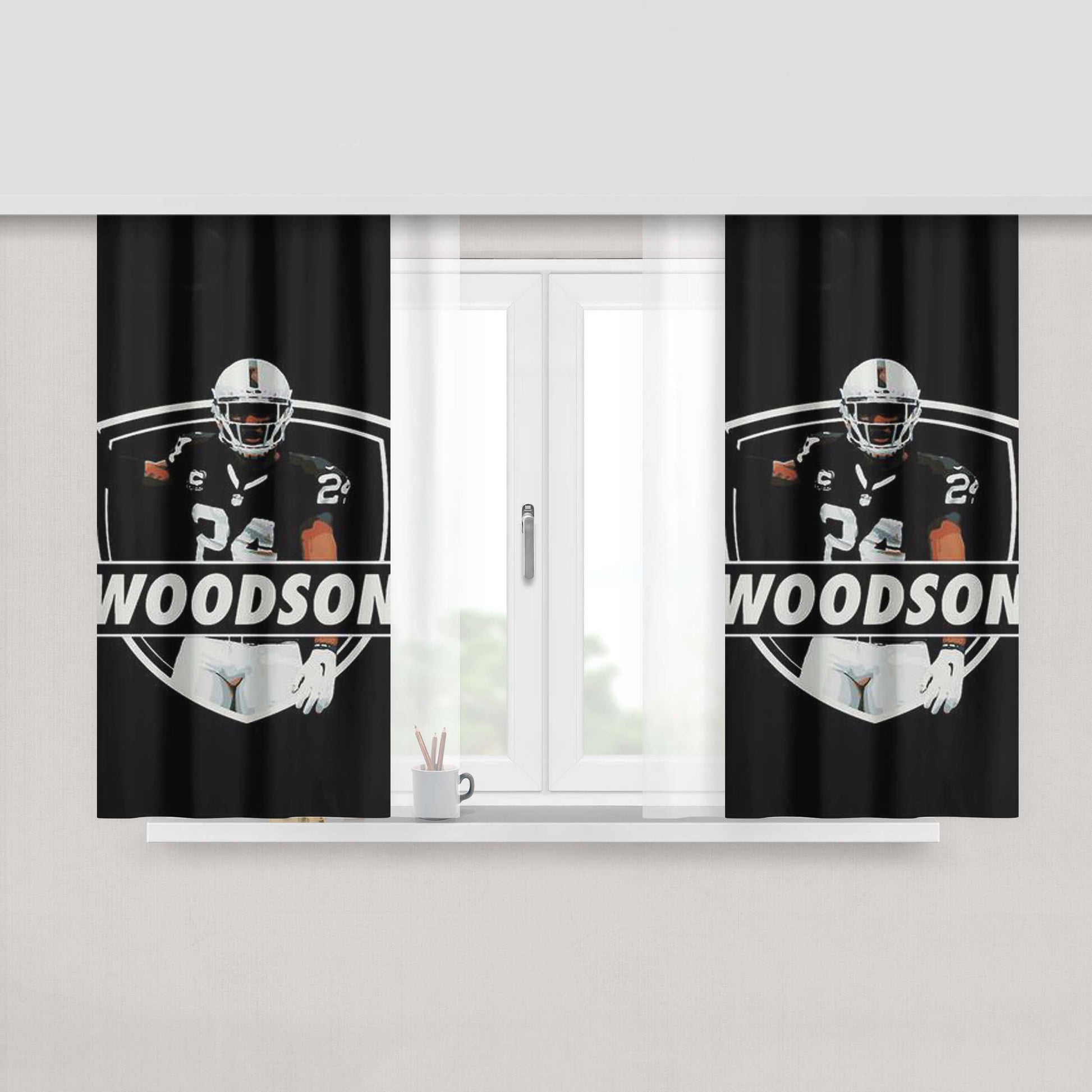 Charles Woodson Oakland Raiders Peach Skin Window Curtains