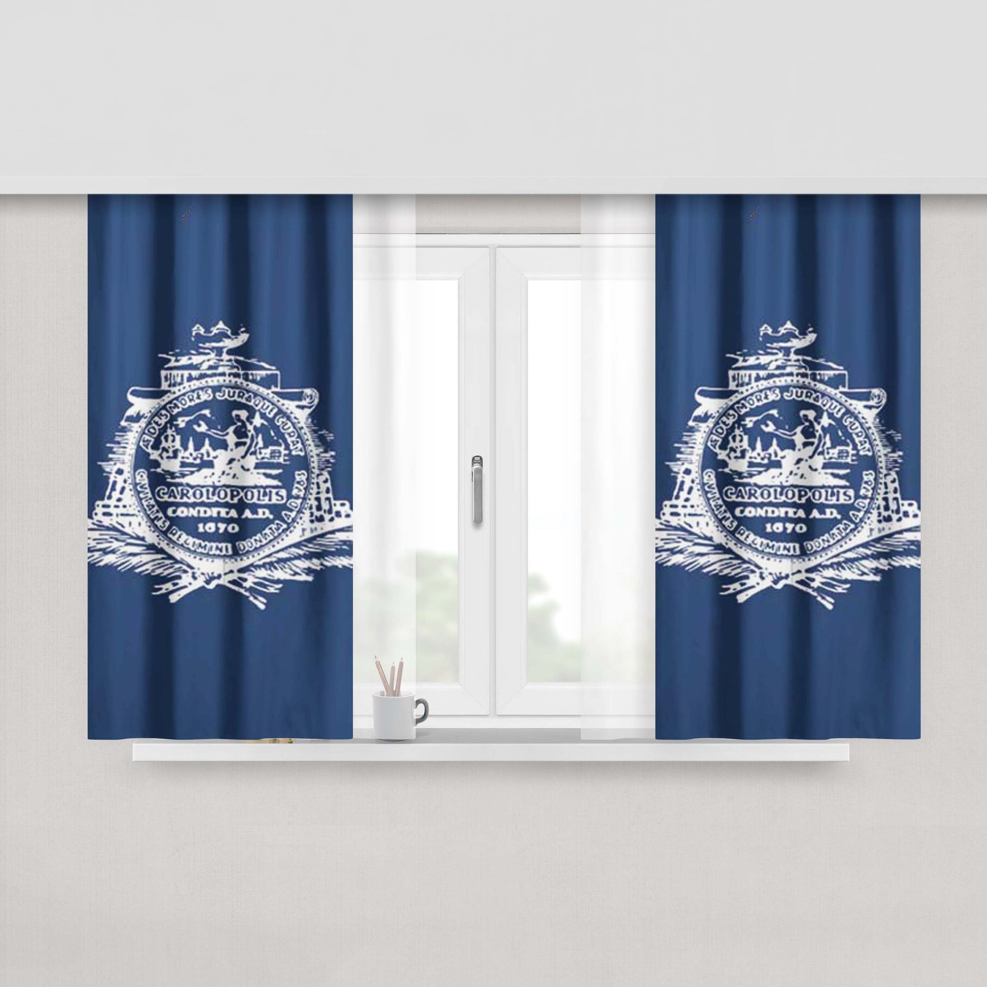 Charleston Sc Flag Peach Skin Window Curtains