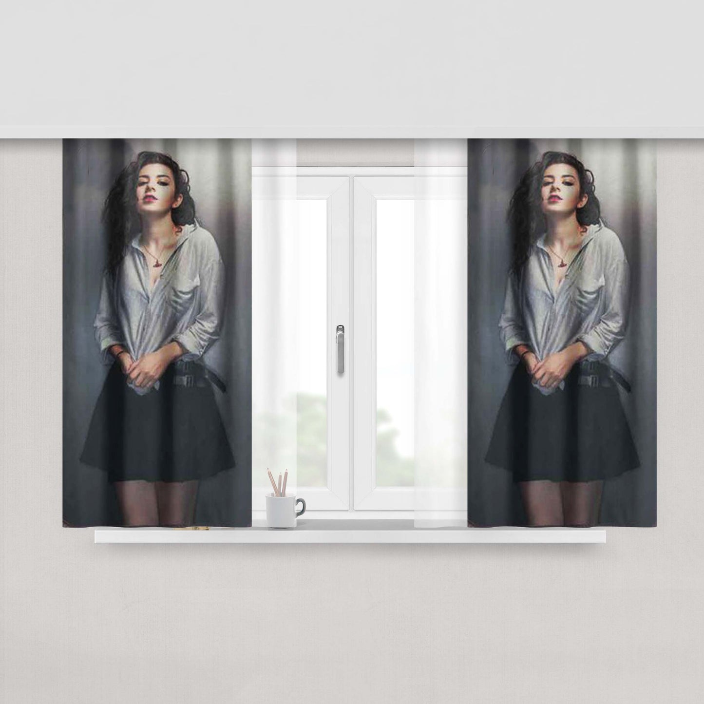 Charli Xcx Singer Peach Skin Window Curtains
