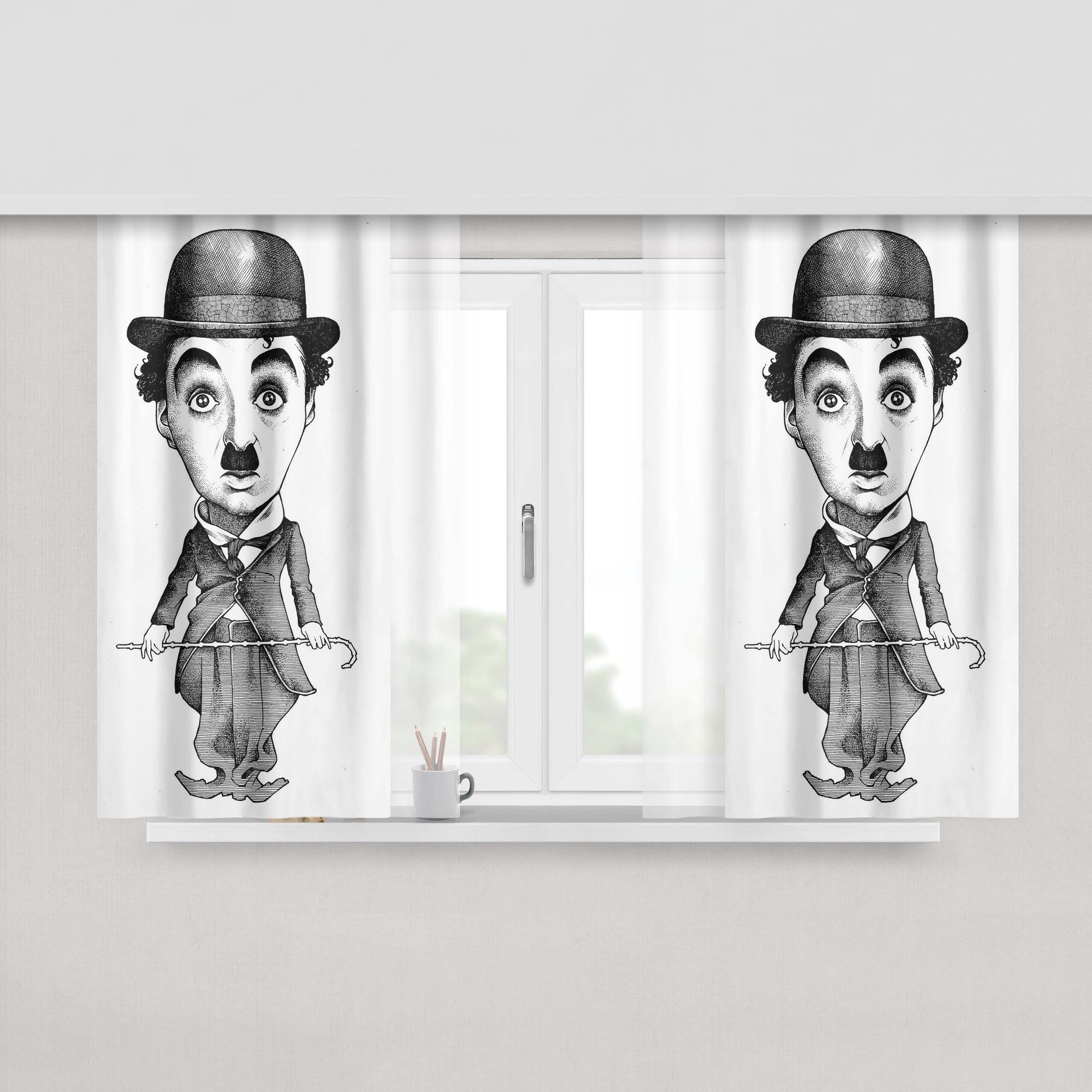 Charlie Brown Peach Skin Window Curtains