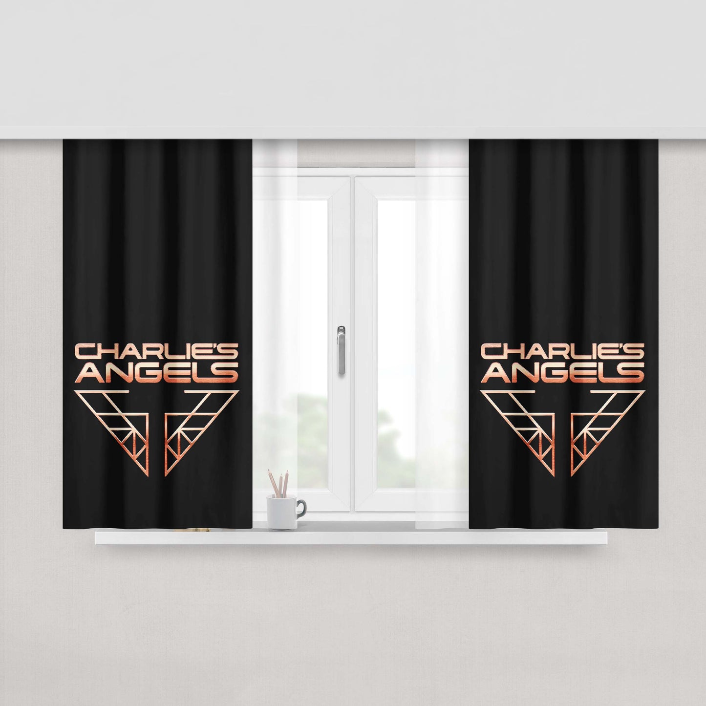 Charlies Angels 2019 Movie Poster Peach Skin Window Curtains