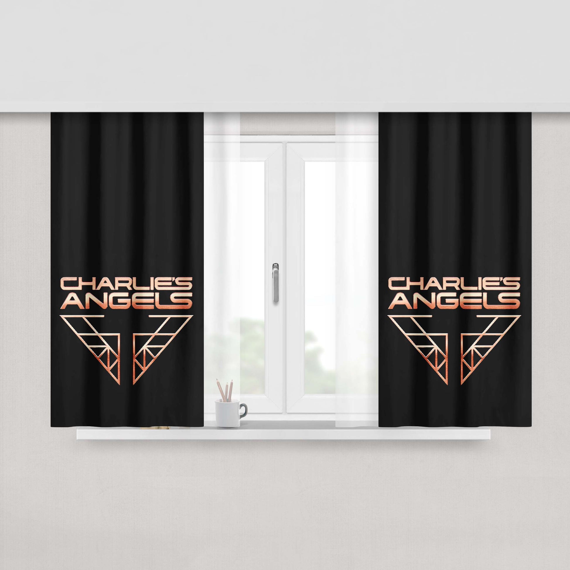 Charlies Angels 2019 Movie Poster Peach Skin Window Curtains