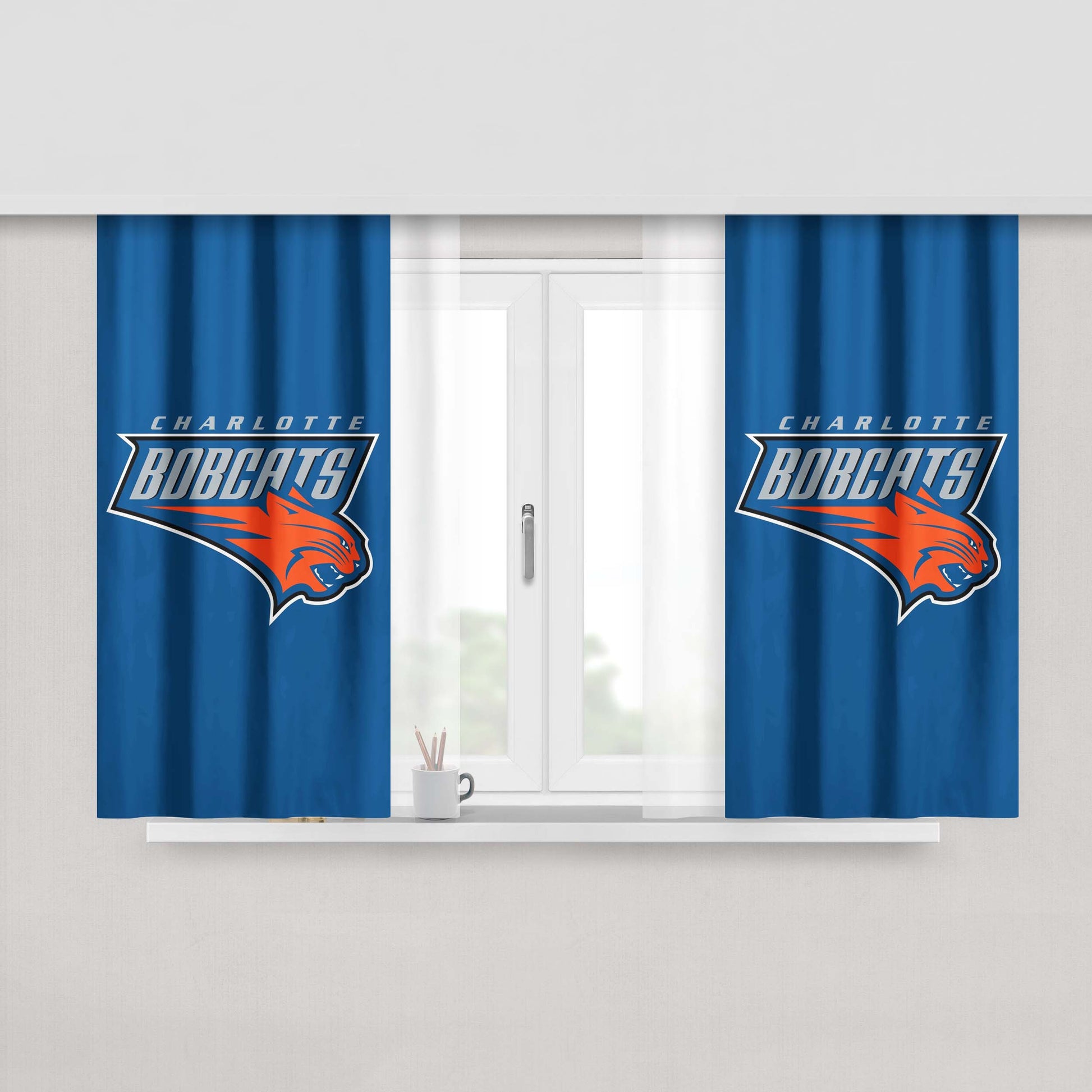 Charlotte Bobcats Peach Skin Window Curtains