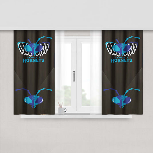 Charlotte Hornets Art Peach Skin Window Curtains