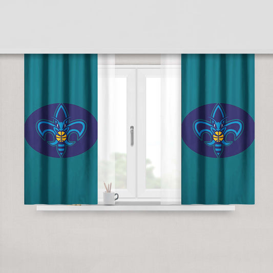 Charlotte Hornets Cover Peach Skin Window Curtains