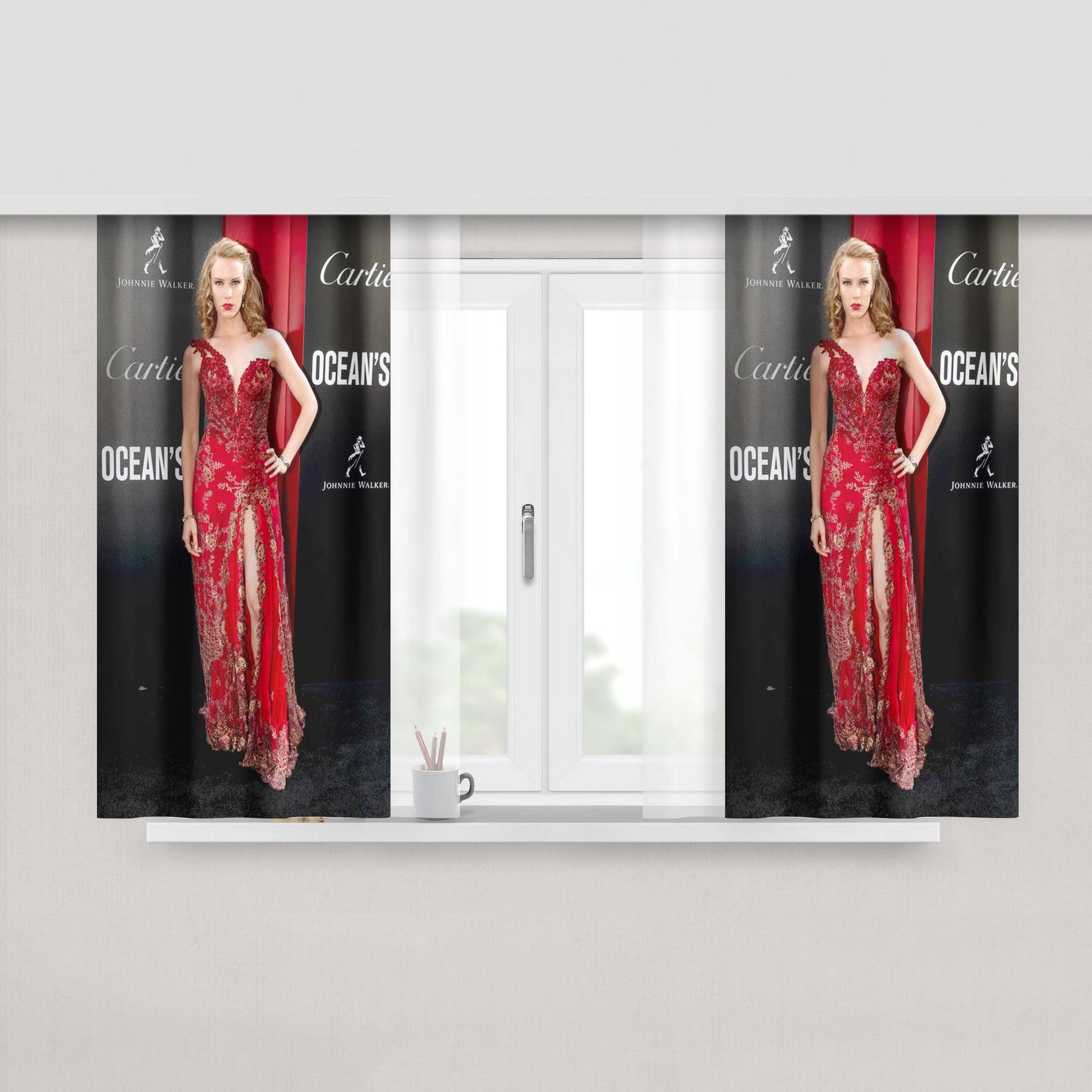 Charlotte Kirk Red Carpet Peach Skin Window Curtains