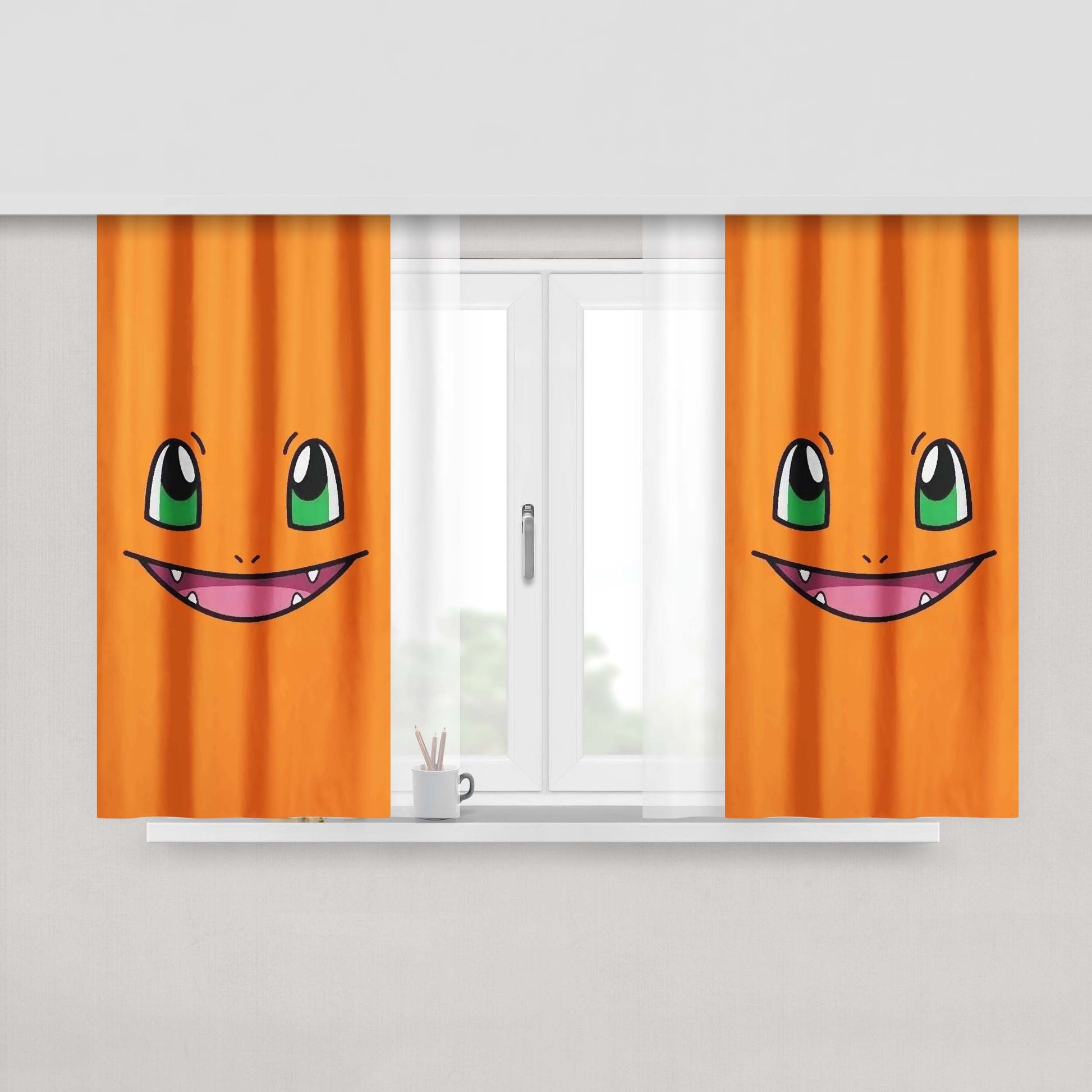 Charmander Pokemon Peach Skin Window Curtains