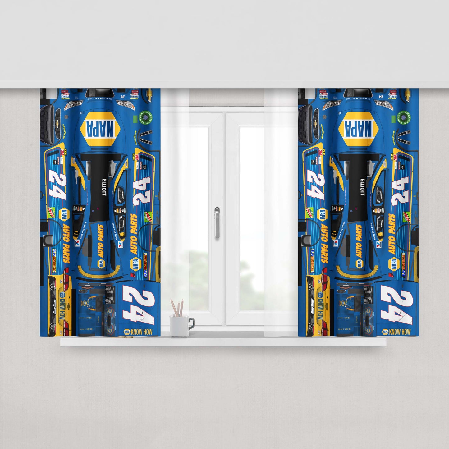 Chase Elliott'S Car Stikers Peach Skin Window Curtains
