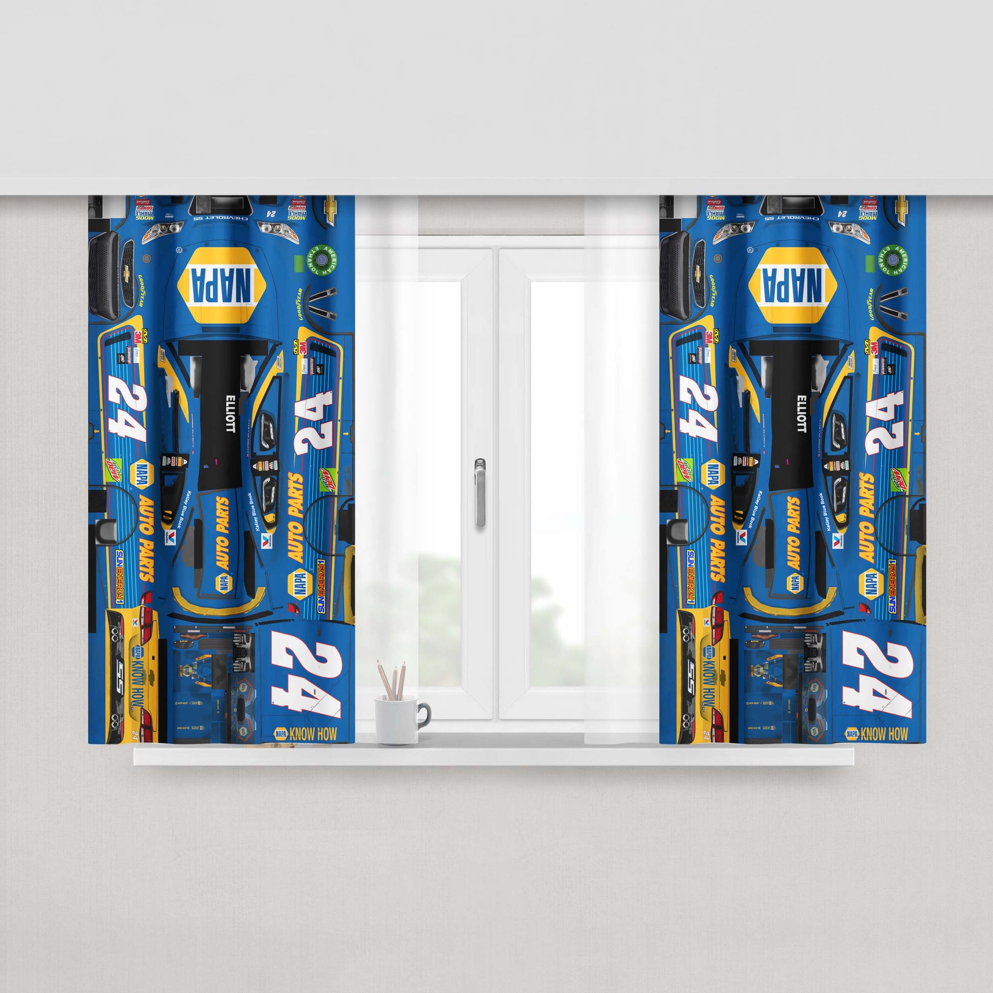 Chase Elliott'S Car Stikers Peach Skin Window Curtains