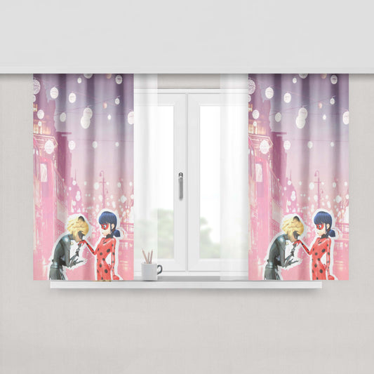 Chat Noir Miraculous August Peach Skin Window Curtains