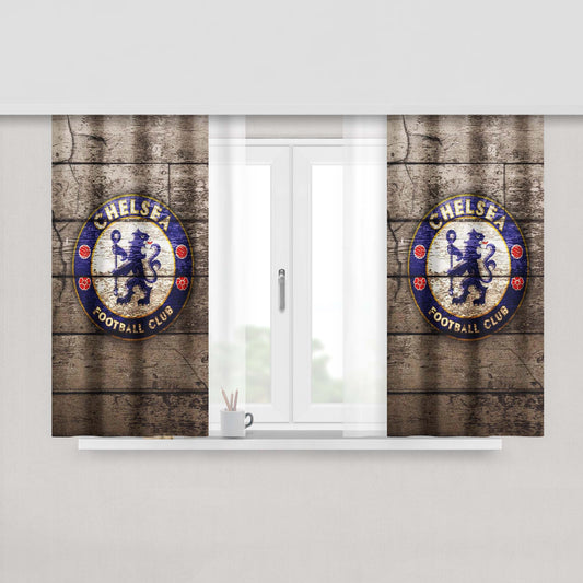 Chealsea Fc Wood Wallpaper Peach Skin Window Curtains