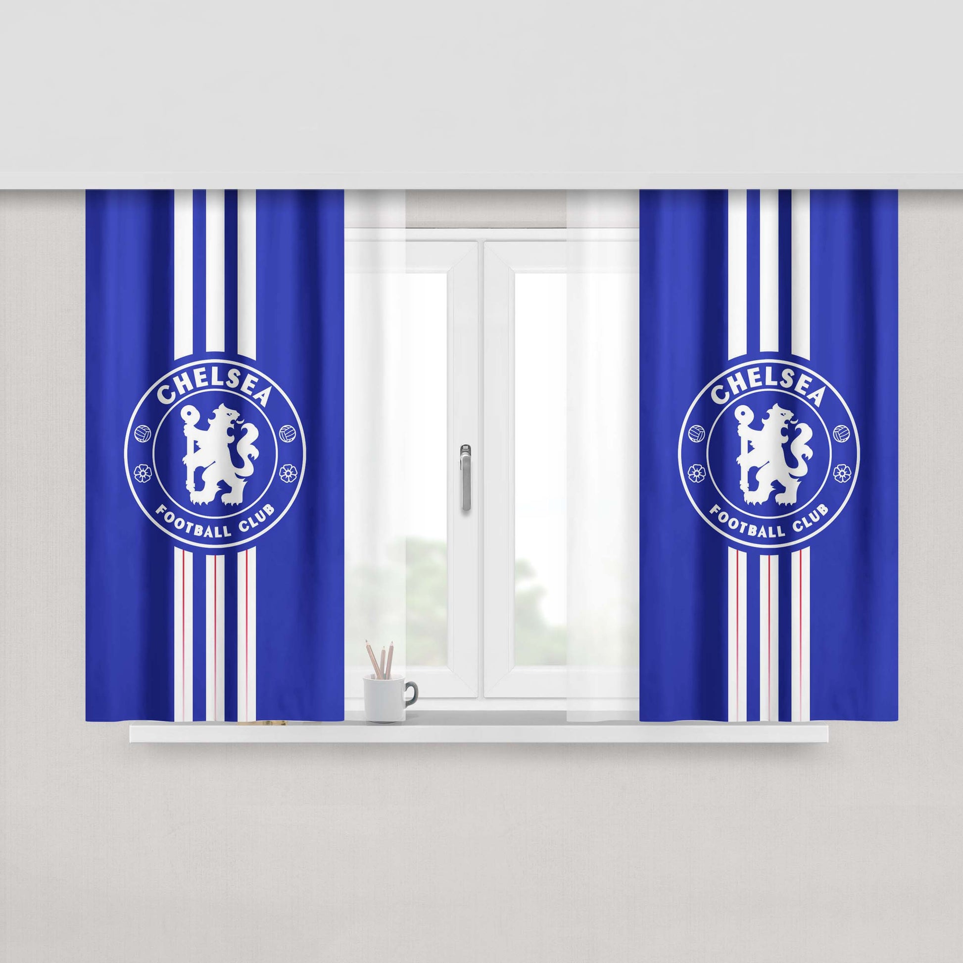 Chealsea Football Club The Blue Peach Skin Window Curtains